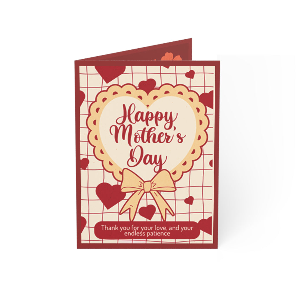 Mother's Day Greeting Cards — "Happy Mother's Day" Heart Design (1/10/30/50 pcs)