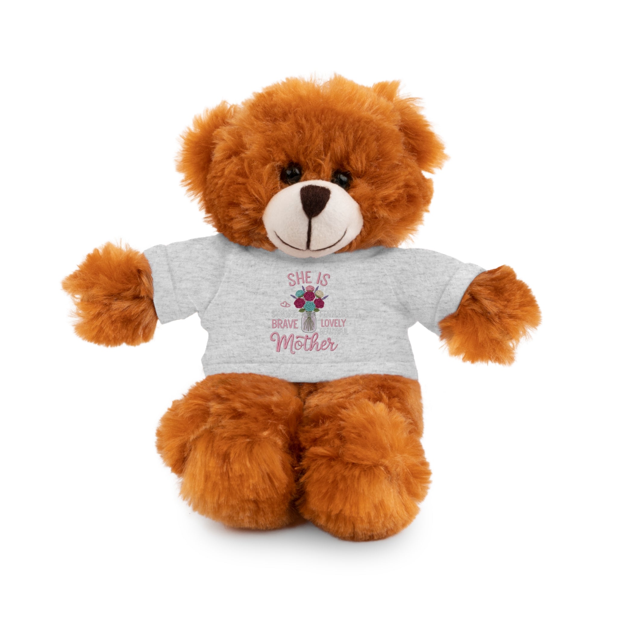 Mother's Day Plush Toy with "She is Brave, Strong, Lovely" Tee
