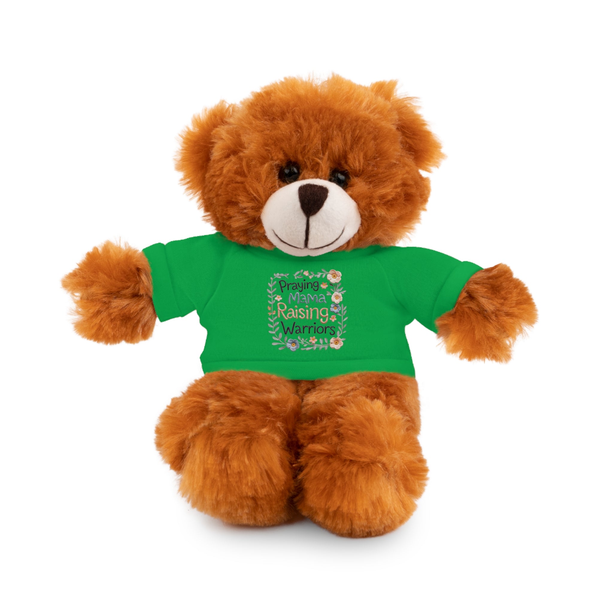 Plush Bear with 'Praying Mama Raising Warriors' Tee