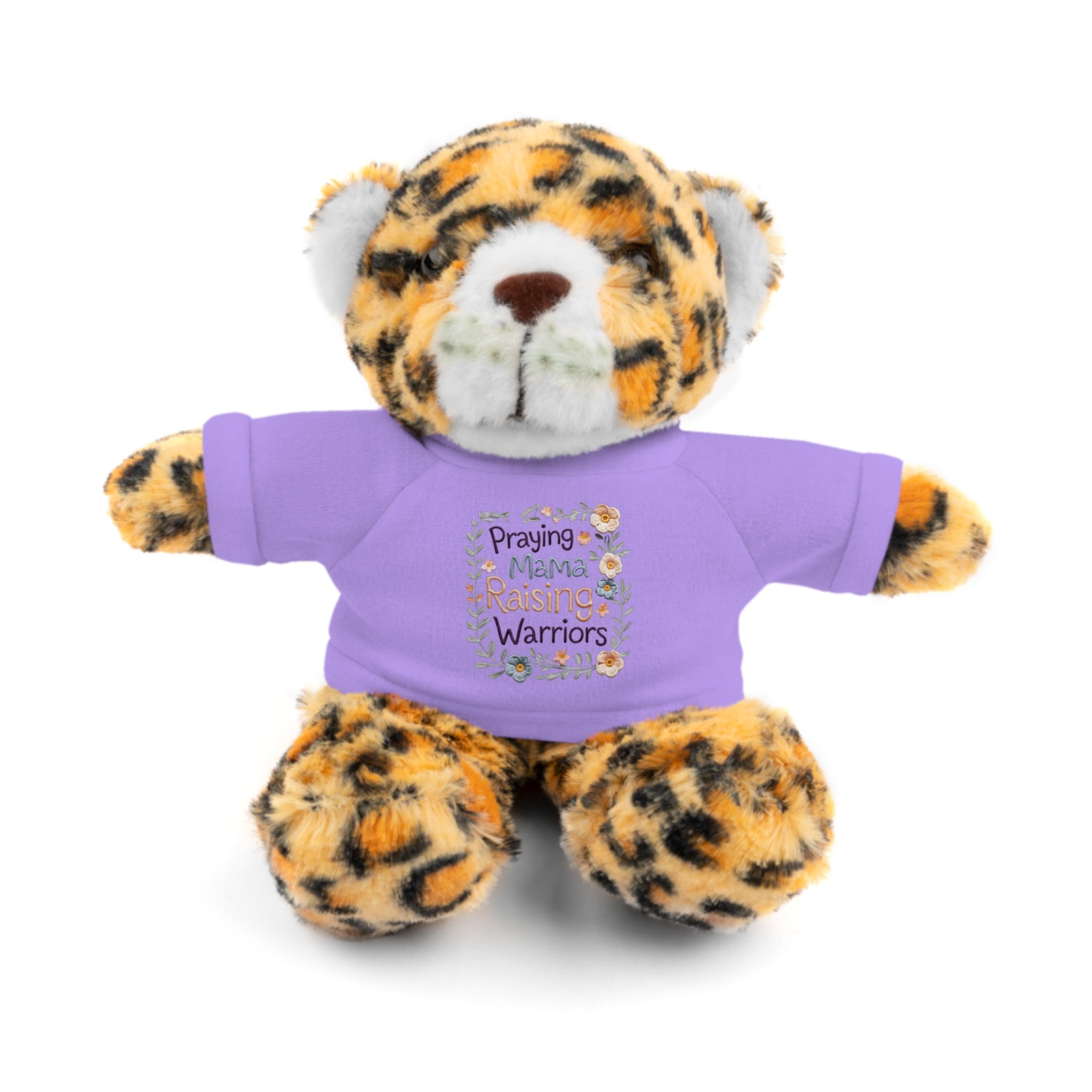 Plush Bear with 'Praying Mama Raising Warriors' Tee