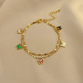 Adjustable Four-Leaf Clover Anklet Titanium Steel Jewelry