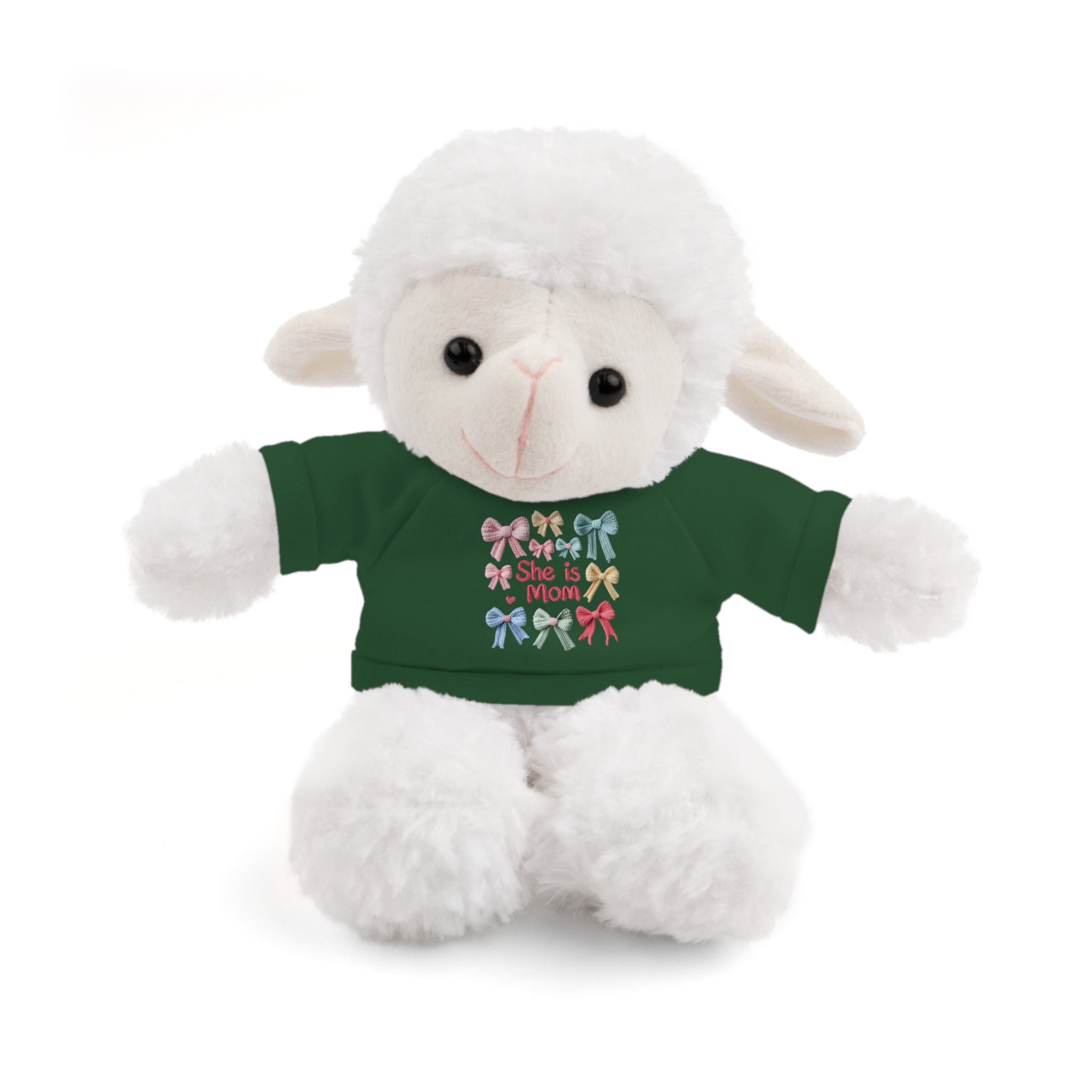 She is Mom Plush Bear with T‑Shirt – Cute Mother's Day Teddy Gift