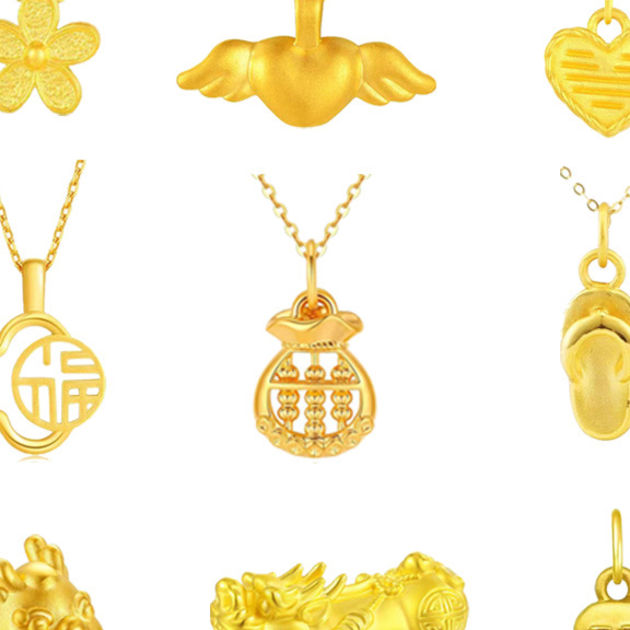 Gold Pendant Necklace, Gold Jewelry