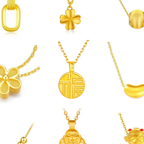 Gold Pendant Necklace, Gold Jewelry